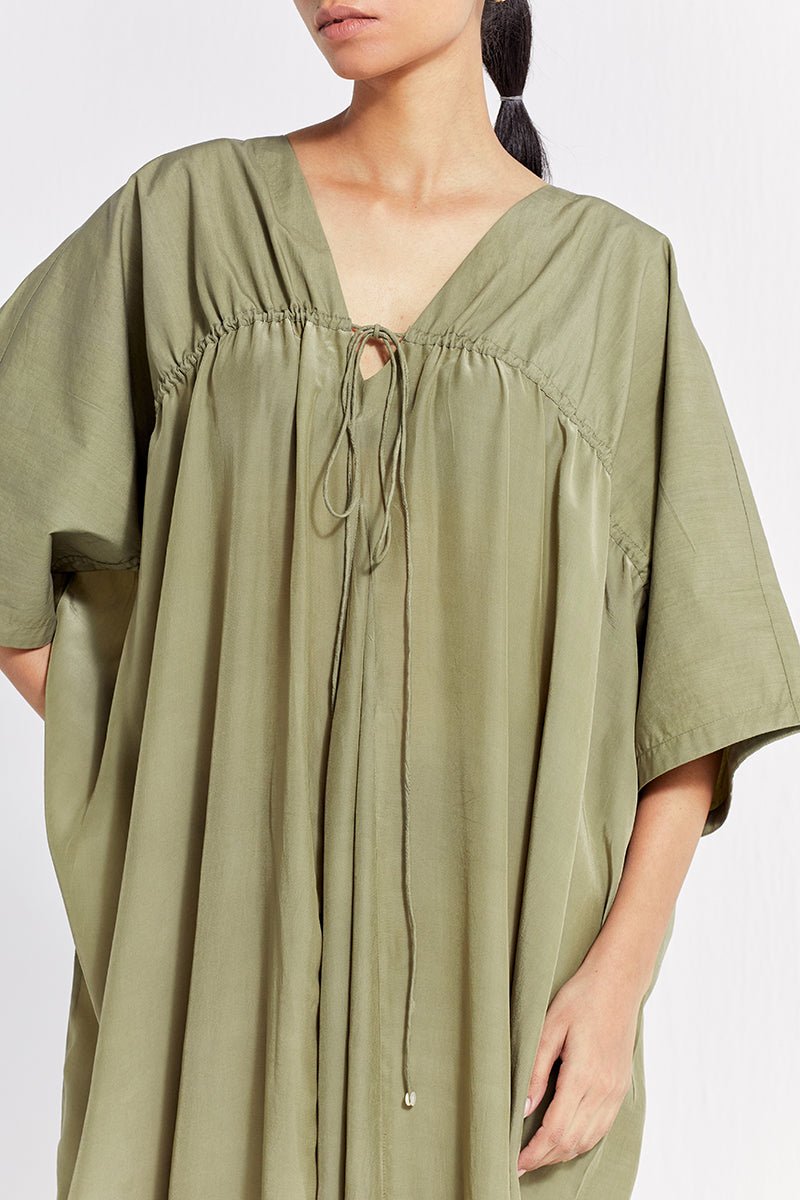 Drawstring Kaftan - Sap Green - Three