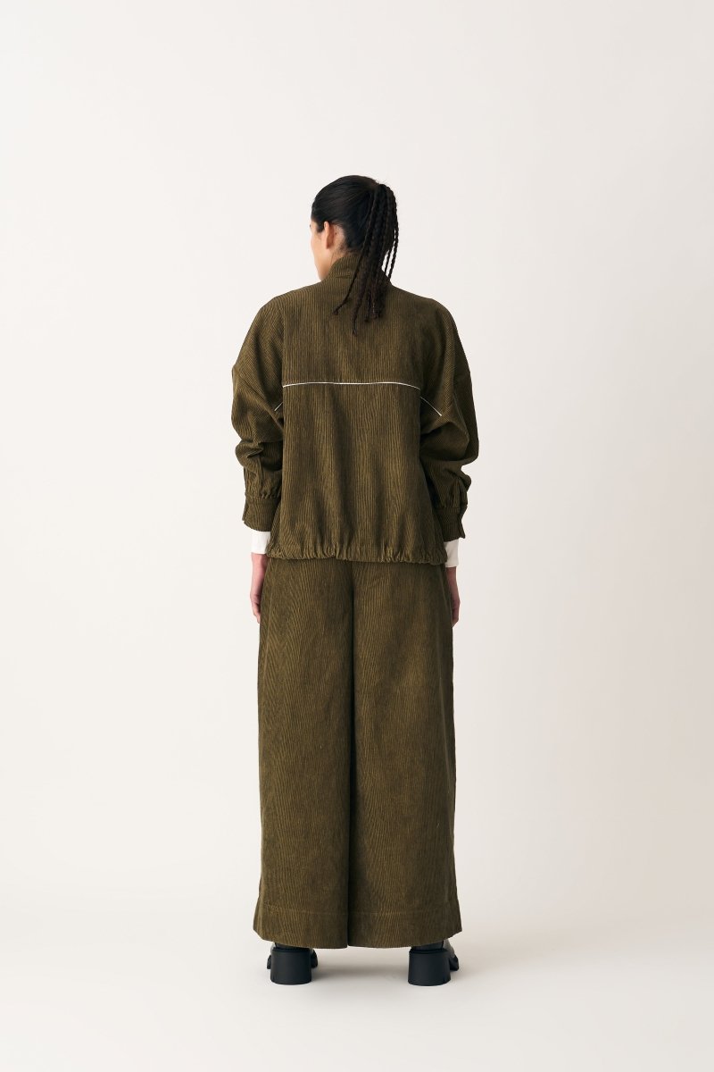 Drawstring Top Co-ord - Forest Green (Set of 2) - Three