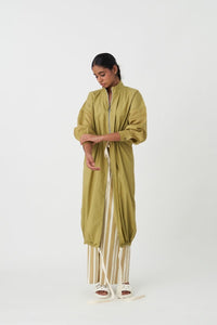 Drawstring Tunic Co-ord (Set of 2) - Moss Green - Three