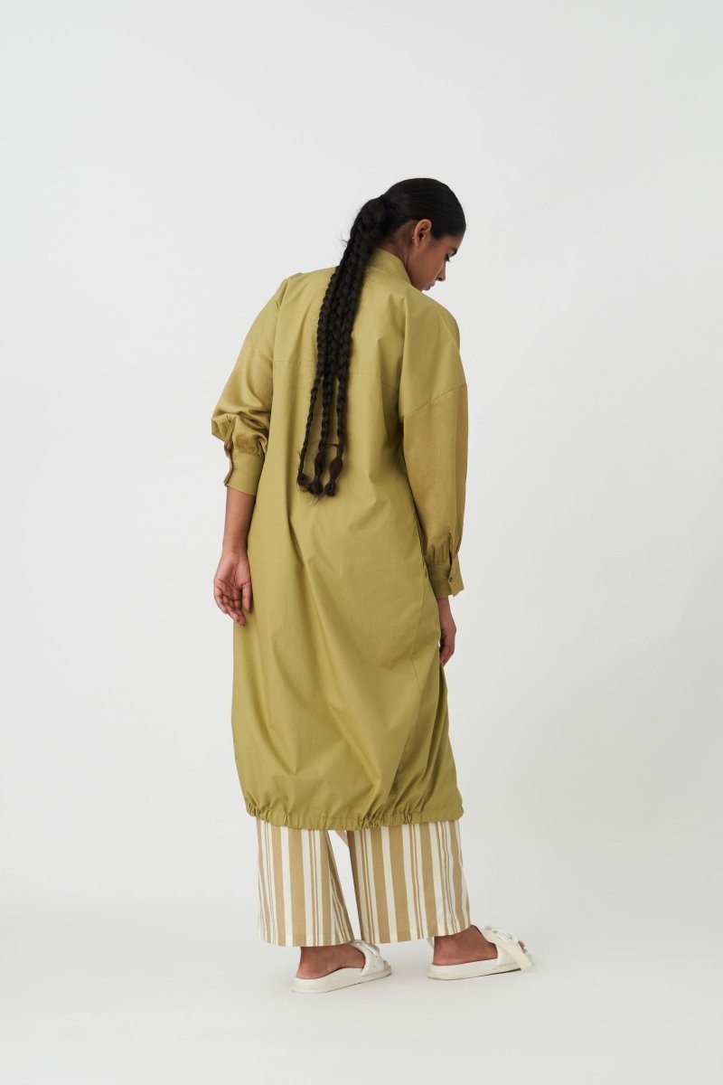 Drawstring Tunic - Moss Green - Three