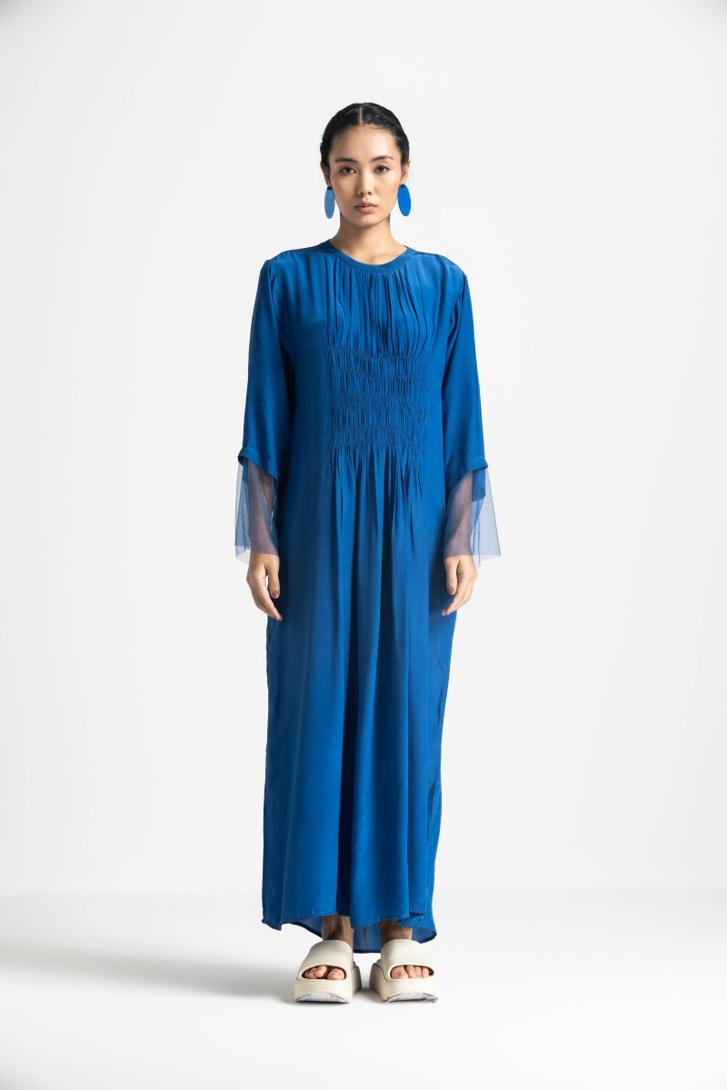 Elastic Waist Dress Co-ord - Electric Blue - Three