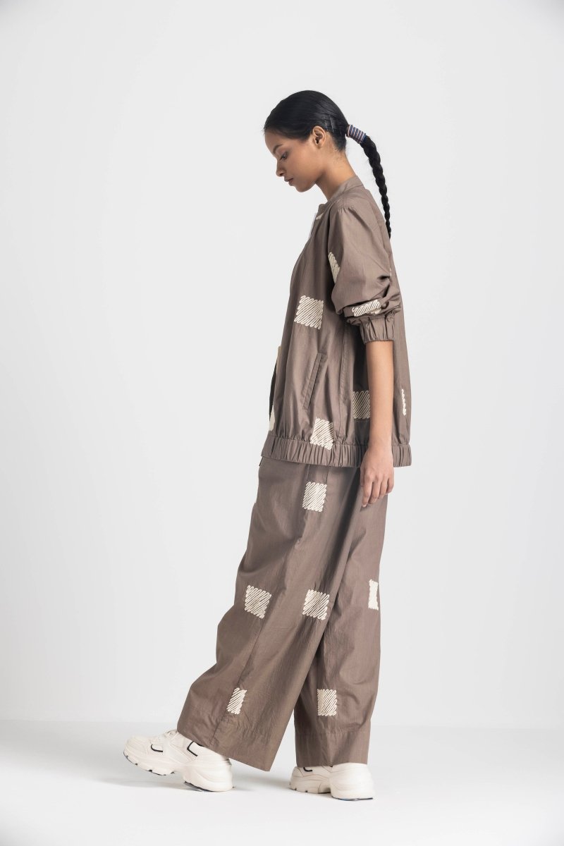 Emb. Bomber Jacket Co-ord - Cedar - Three