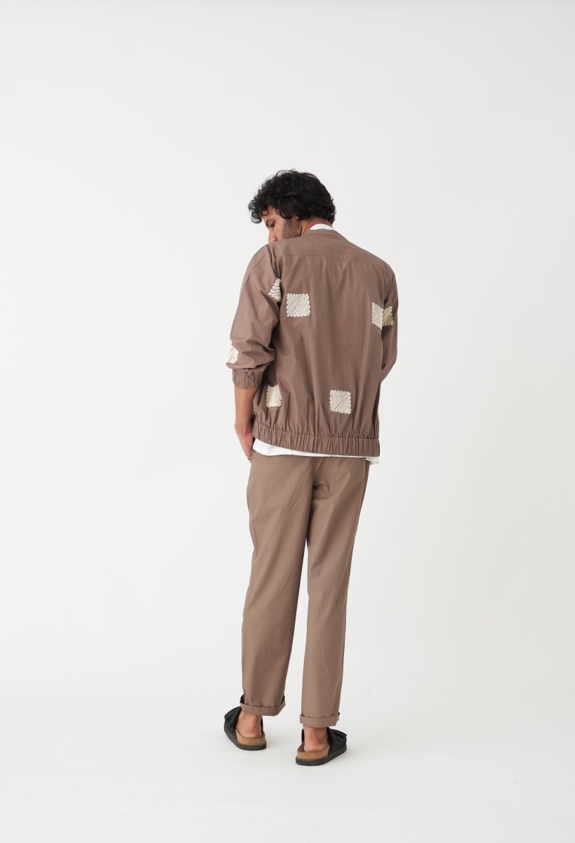 Embroidered Bomber Jacket Co-ord (Set of 3) - Cedar - Three
