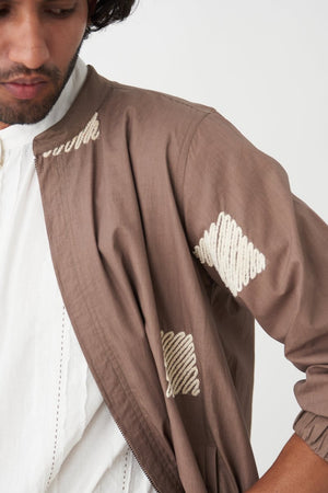 Embroidered Bomber Jacket Co-ord (Set of 3) - Cedar - Three