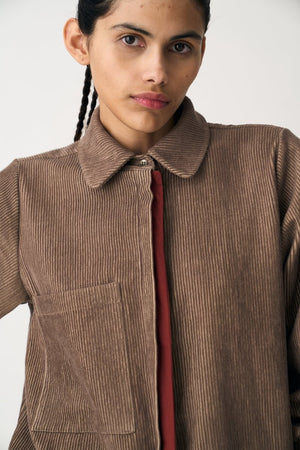 Everyday U-Hem Corduroy Shirt Co-ord - Umber (Set of 2) - Three