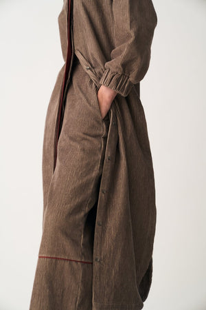 Everyday U-Hem Corduroy Shirt Co-ord - Umber (Set of 2) - Three