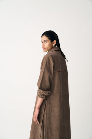 Everyday U-Hem Corduroy Shirt Co-ord - Umber (Set of 2) - Three