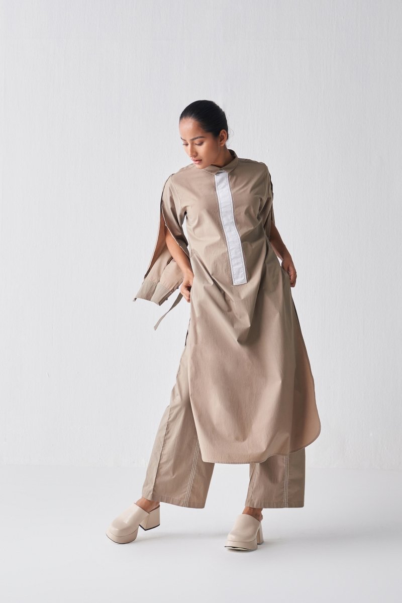 Extended Placket Tunic Co ord - Sage - Three