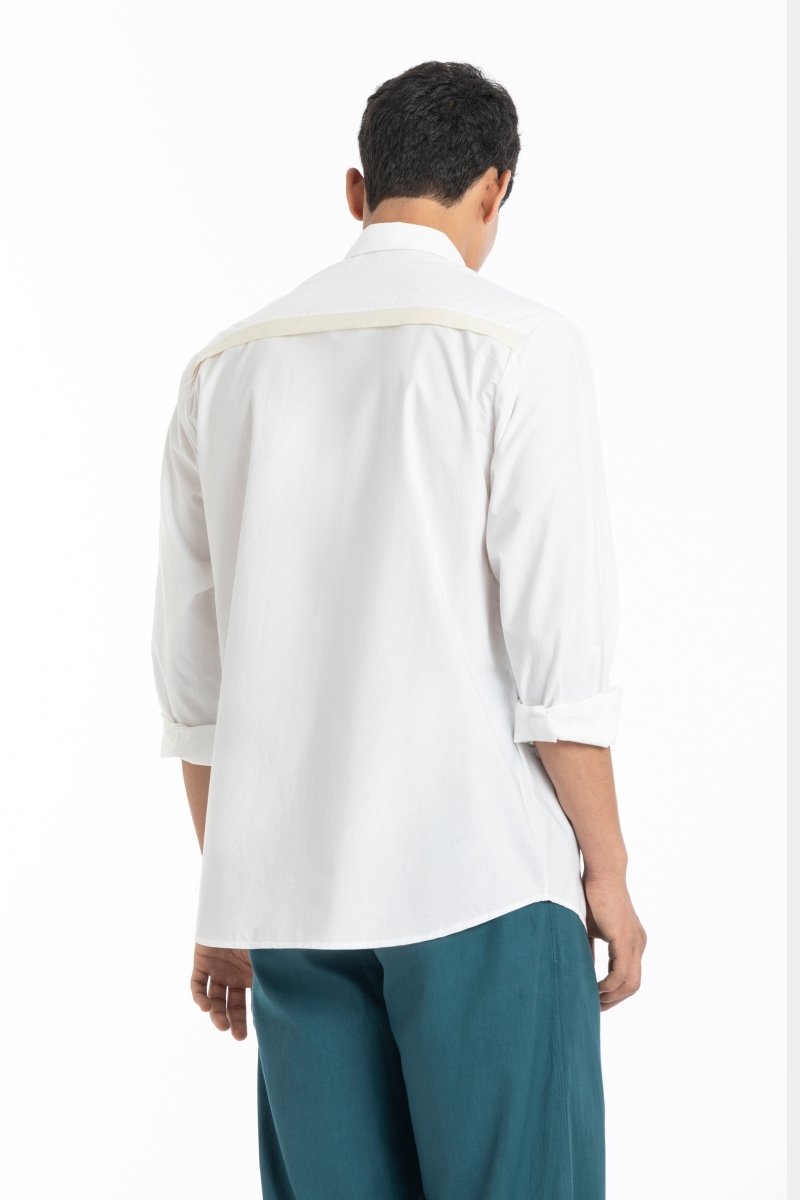 Flap Pocket Shirt Co-ord- White - Three