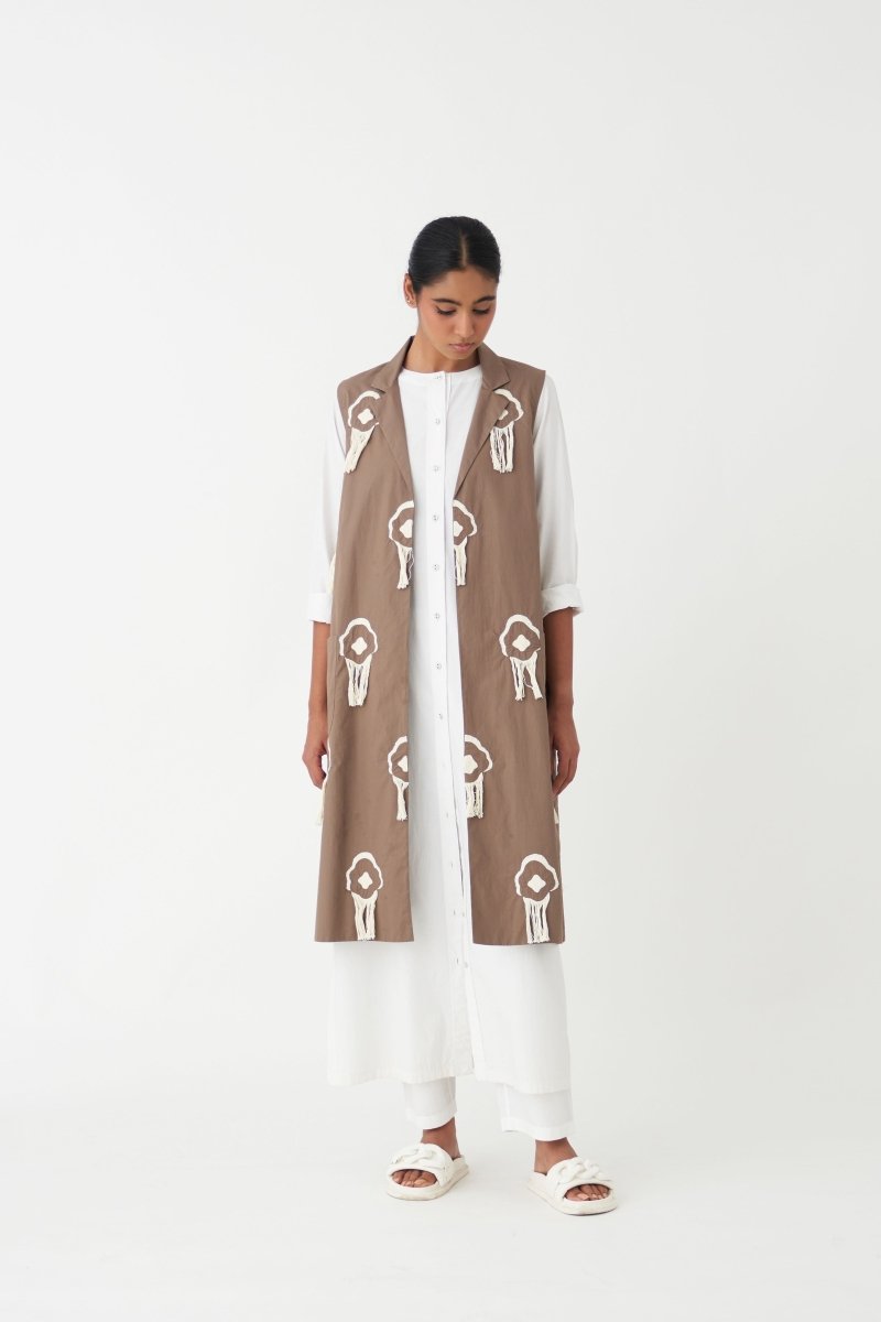 Fringe Back Pleat Jacket - Cedar - Three