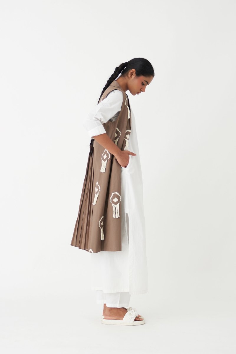 Fringe Back Pleat Jacket (Set of 3) - Cedar - Three