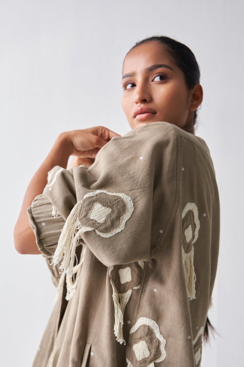 Fringe Bomber Jacket Co ord - Sage - Three