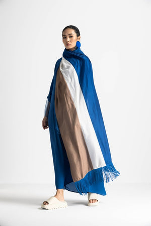 Fringe Scarf - Electric Blue - Three