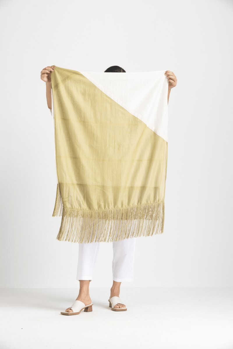 Fringe Scarf - Moss Green - Three