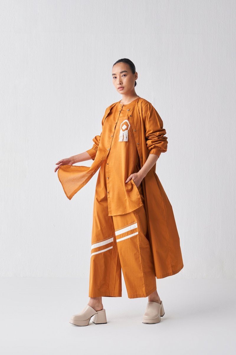 Fringe Shirt Co ord - Rust - Three