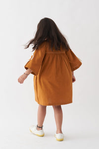 Fringe Sleeve Dress - Rust - Three