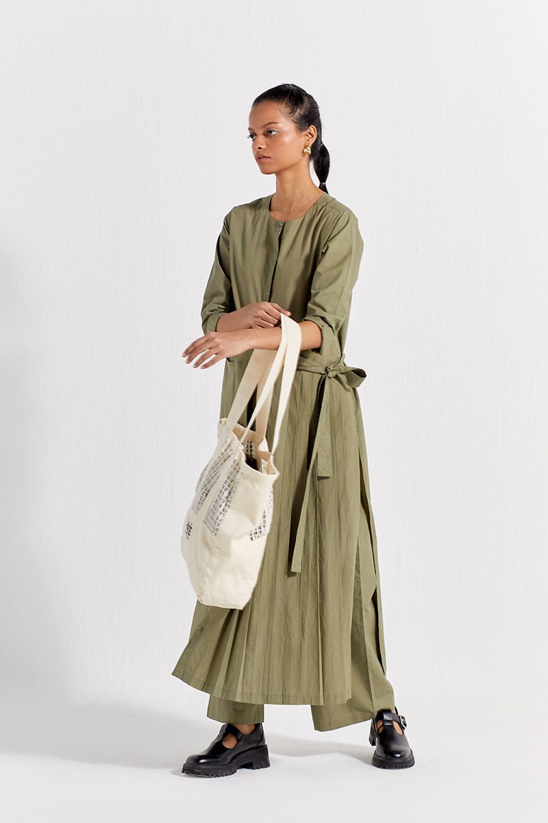 Front Pleat Jacket - Sap Green - Three