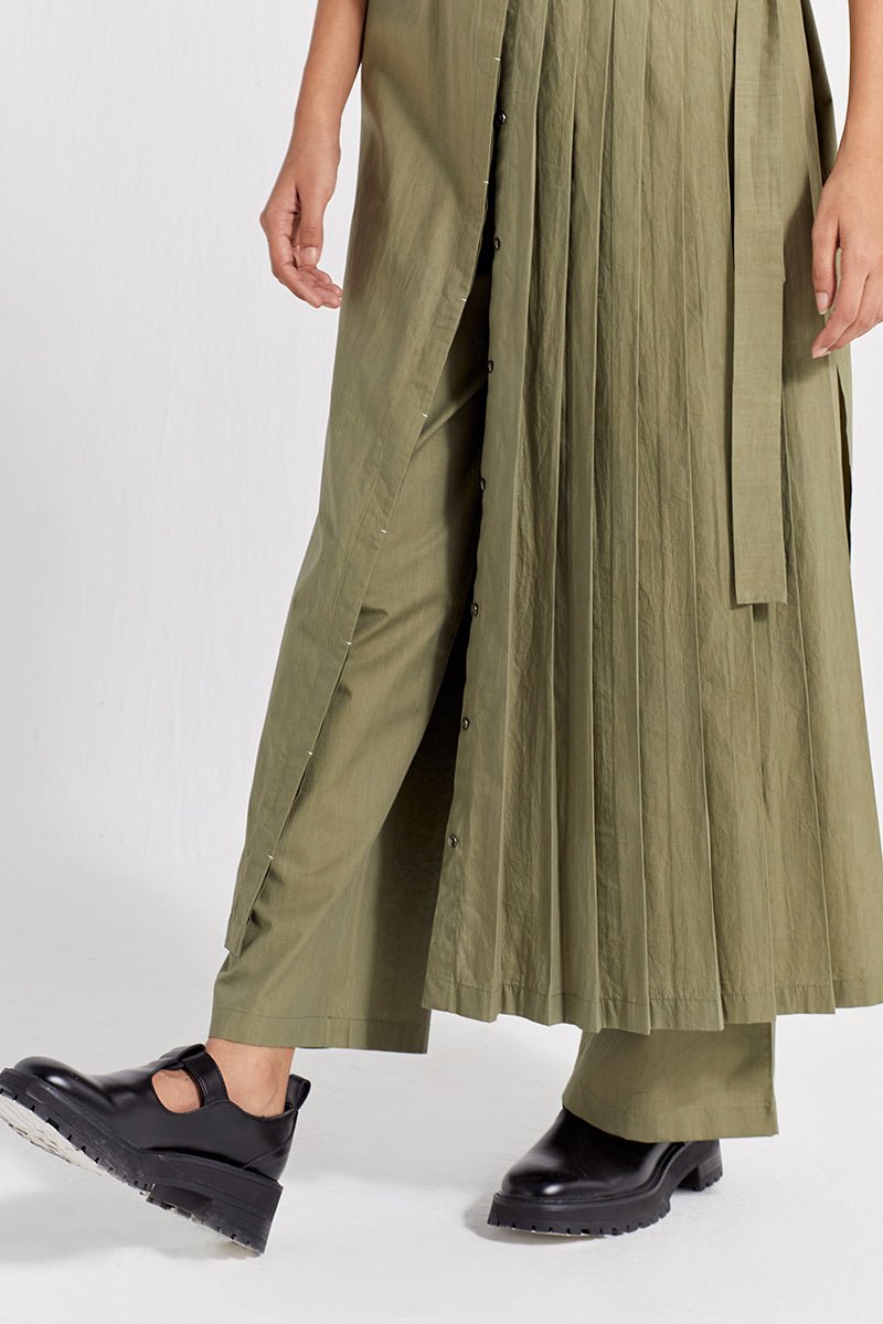 Front Pleat Jacket - Sap Green - Three
