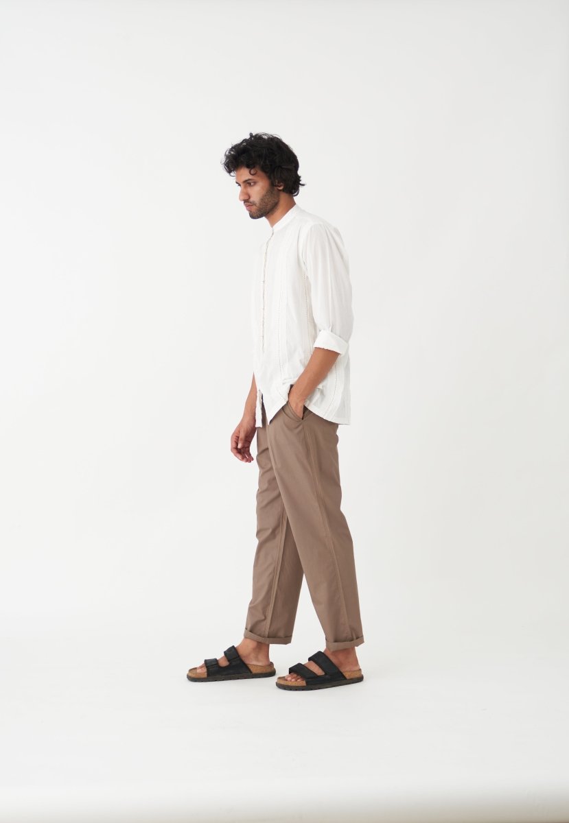 Front Pleat Pant - Cedar - Three