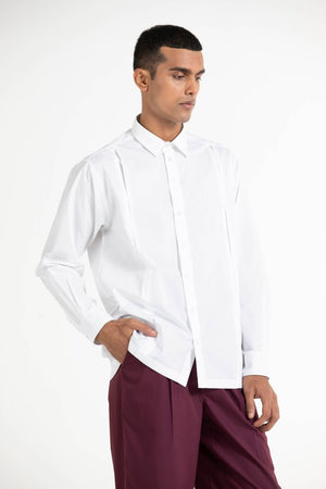 Front Pleat Shirt Co-ord Wine - Three