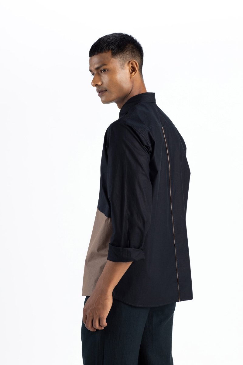 Front Pocket Shirt- Black - Three