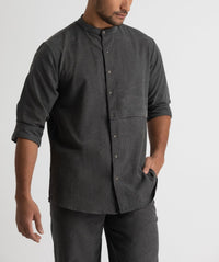 Front Pocket Shirt Co-ord- Lead grey melange - Three