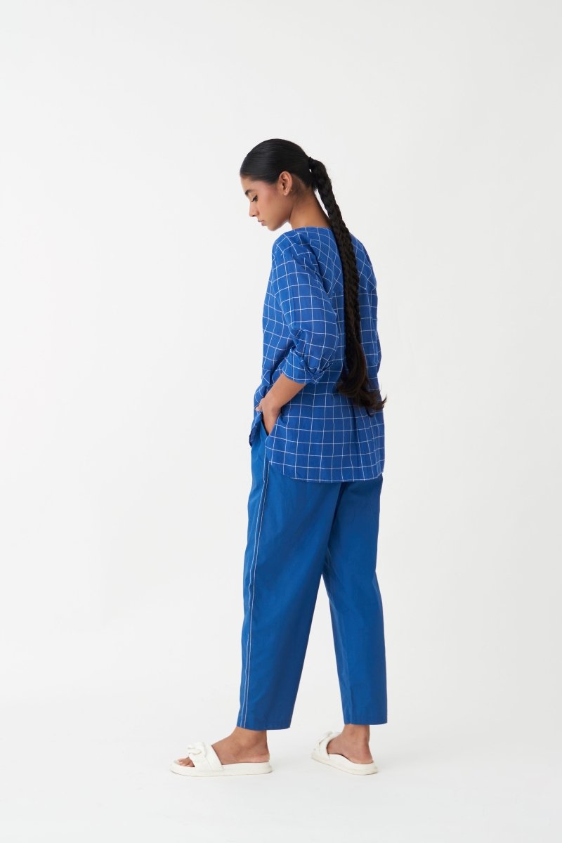 Front Pocket Shirt Co-ord (Set of 2) - Electric Blue - Three
