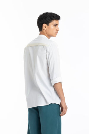 Front Pocket Shirt- White - Three