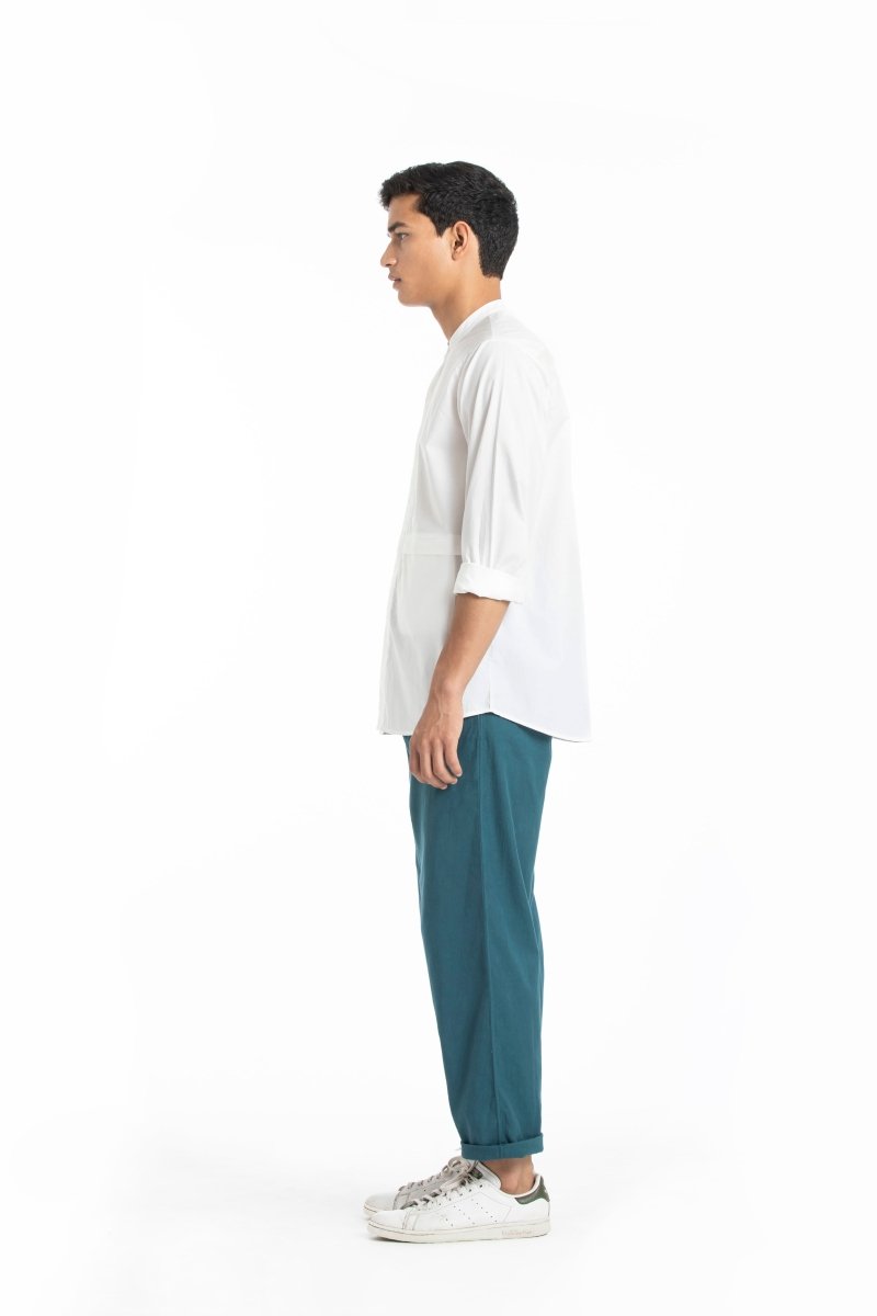 Front Pocket Shirt- White - Three