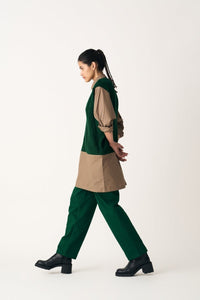 Hand Knitted Sweater Vest Co-ord - Emerald Green (Set of 2) - Three