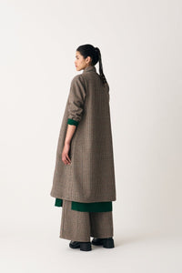 High Waist Broad Bottom - Umber Check - Three