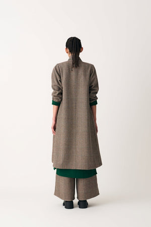 High Waist Broad Bottom - Umber Check - Three
