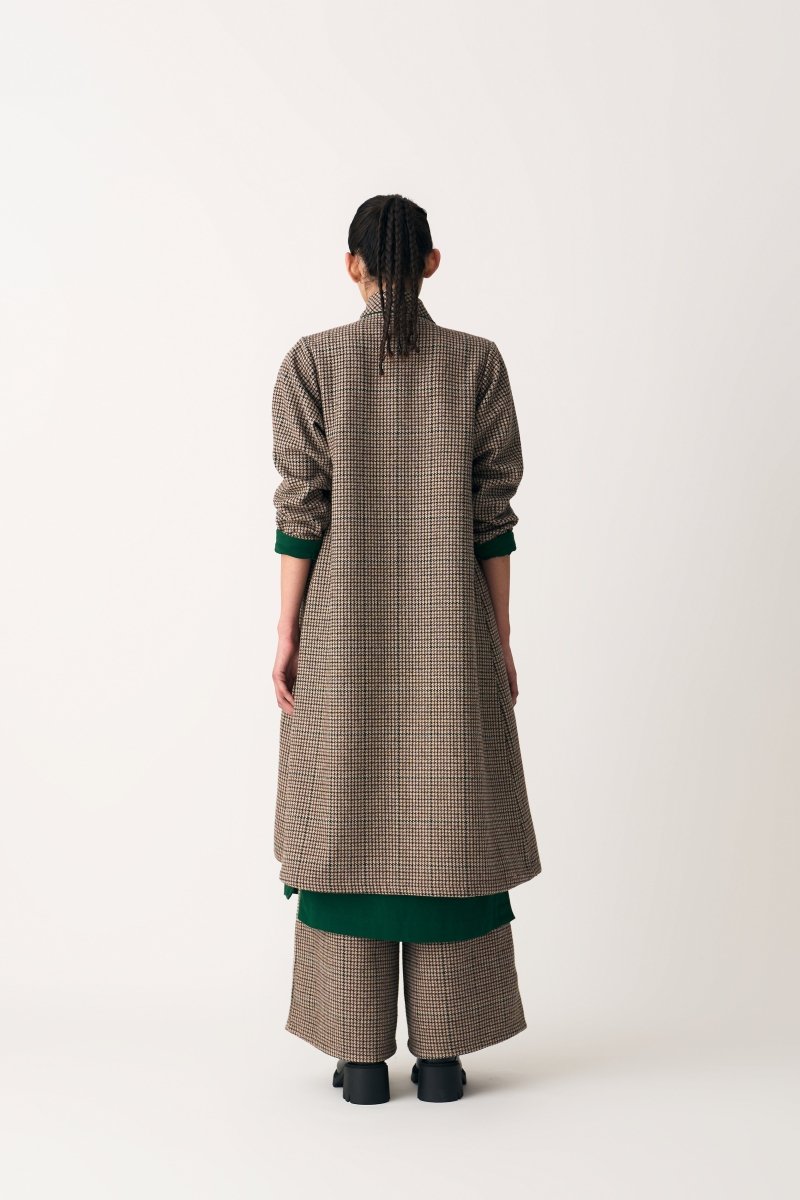 High Waist Broad Bottom - Umber Check - Three