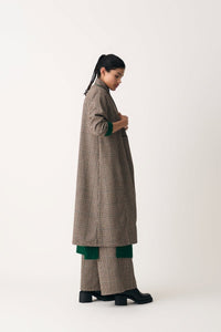 High Waist Broad Bottom - Umber Check - Three