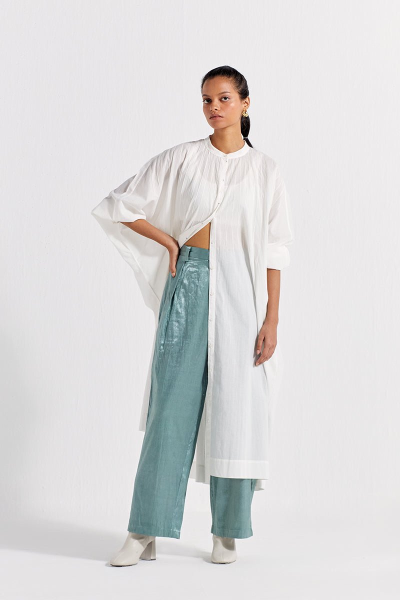 High Waist Pleated pant - Jade - Three