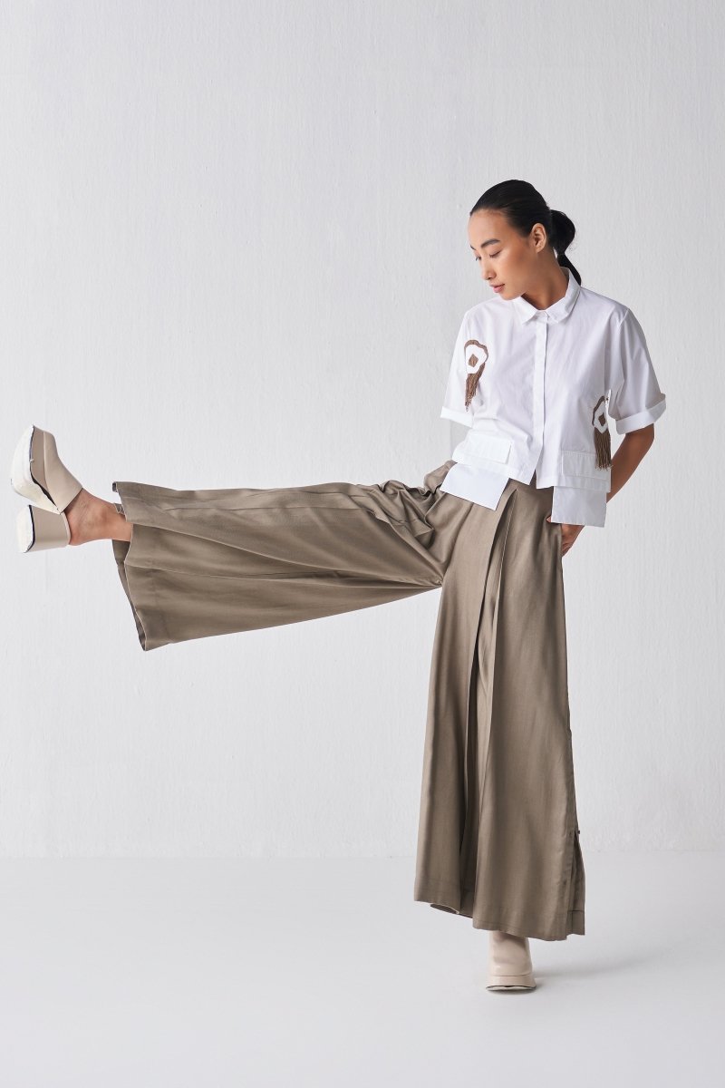 Inverted Box Pleat Bottom - Sage - Three
