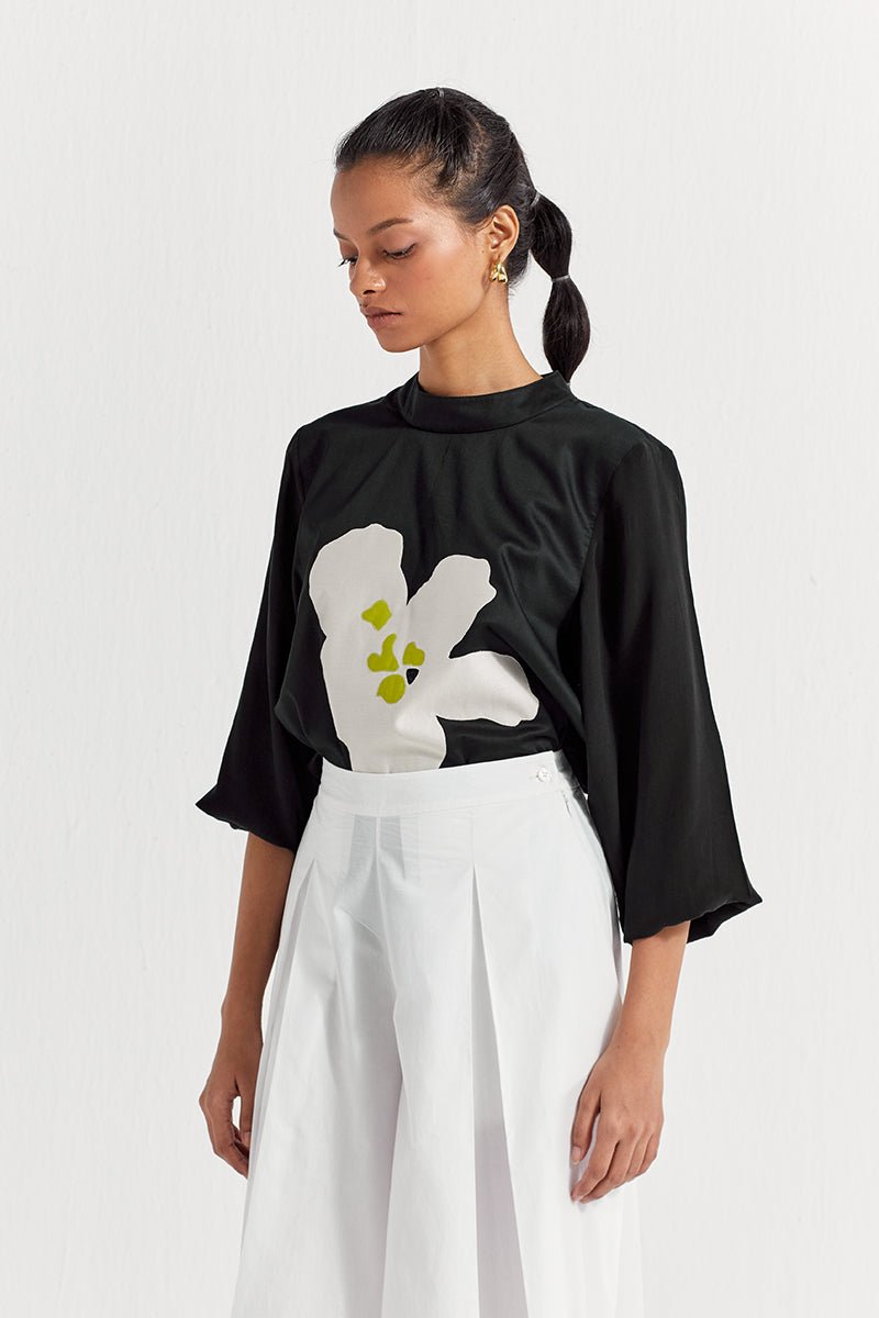 Inverted Box Pleat Bottom - White - Three