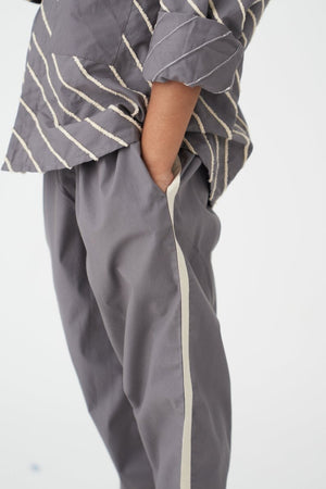 Linear Embroidered Shirt - Grey - Three