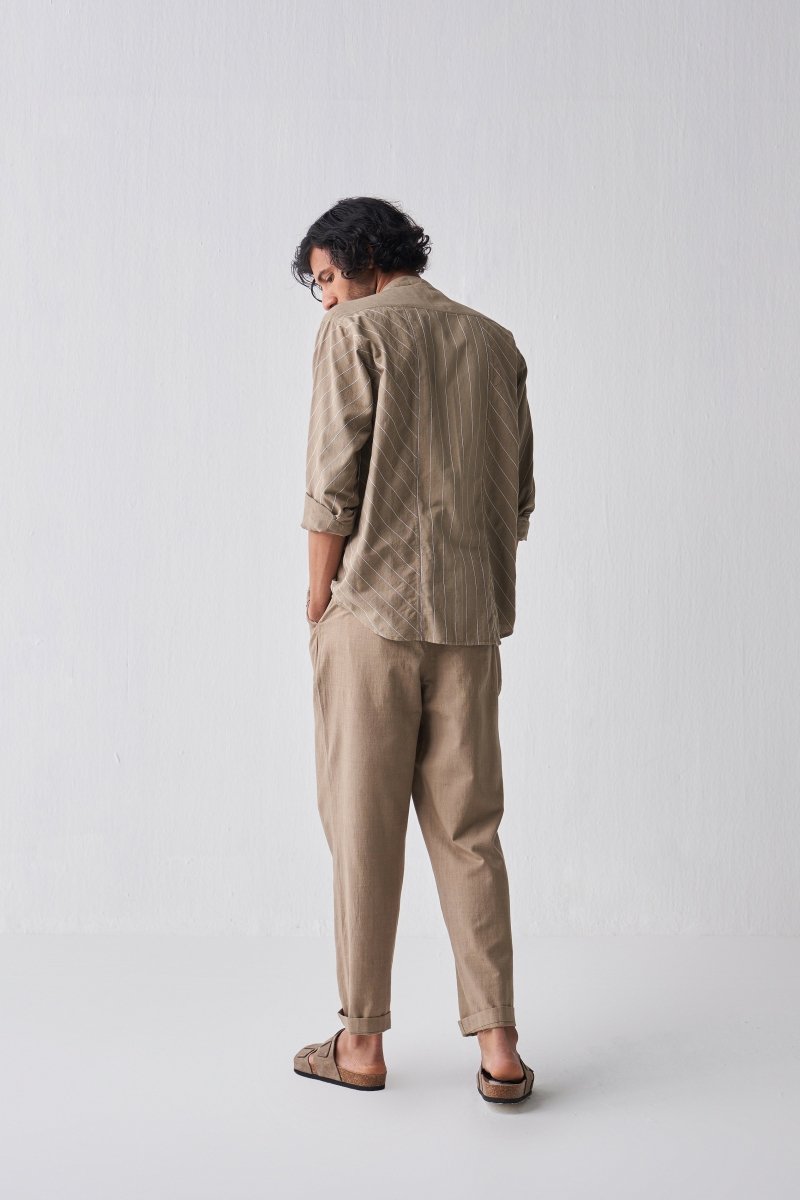 Linear Embroidery Shirt Co-ord - Three