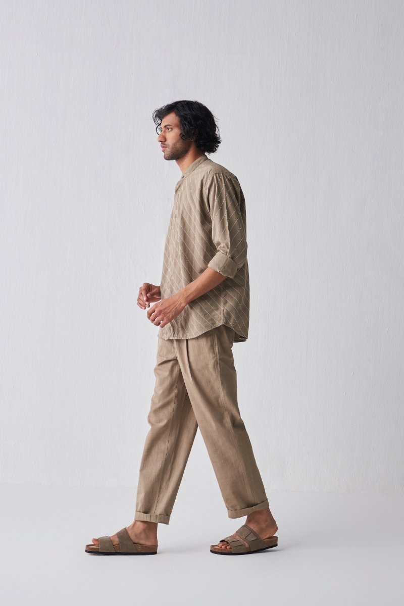 Linear Embroidery Shirt Co-ord - Three