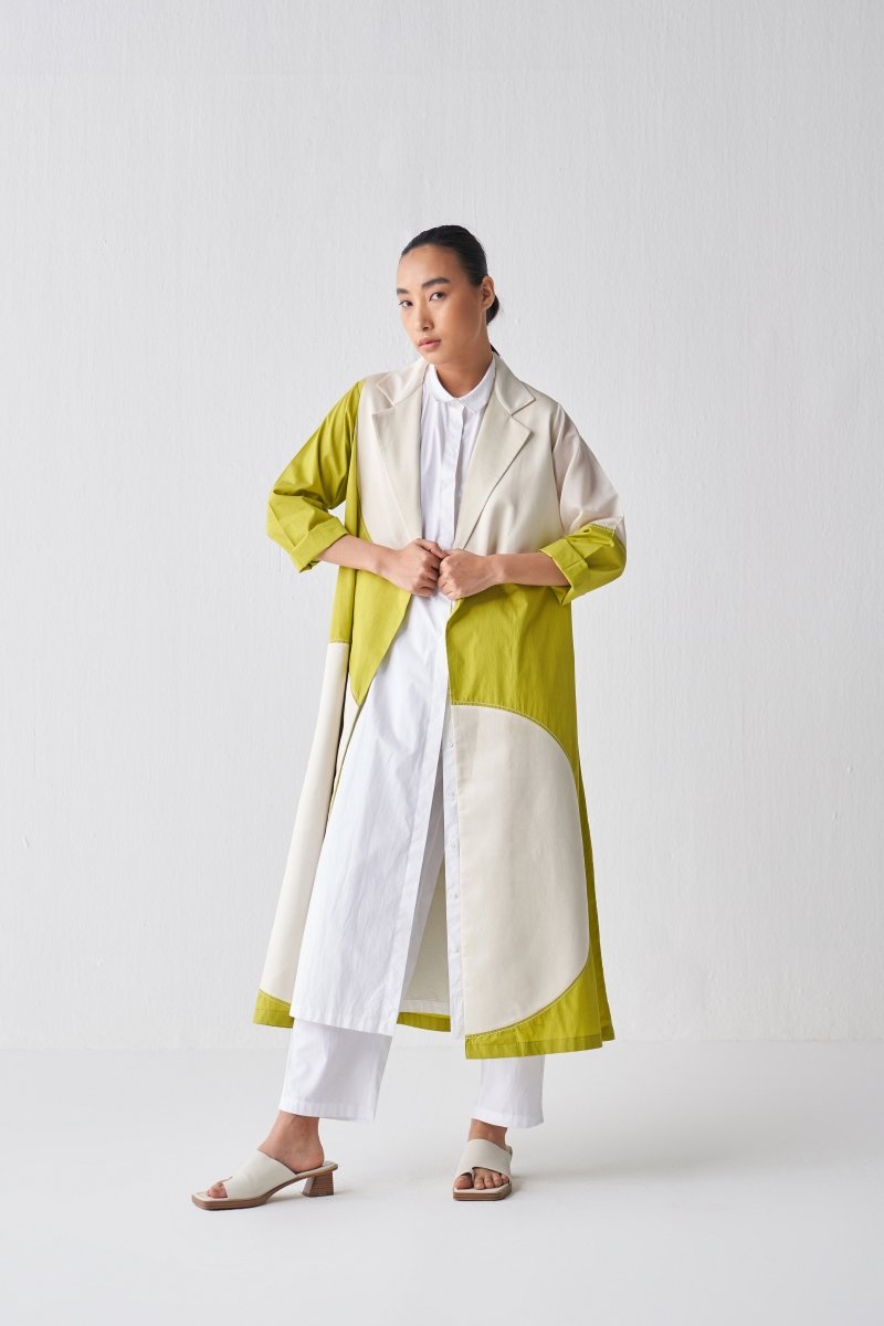 Moon Jacket Co ord - Lime and Ivory - Three