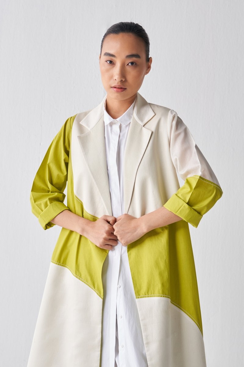 Moon Jacket Co ord - Lime and Ivory - Three