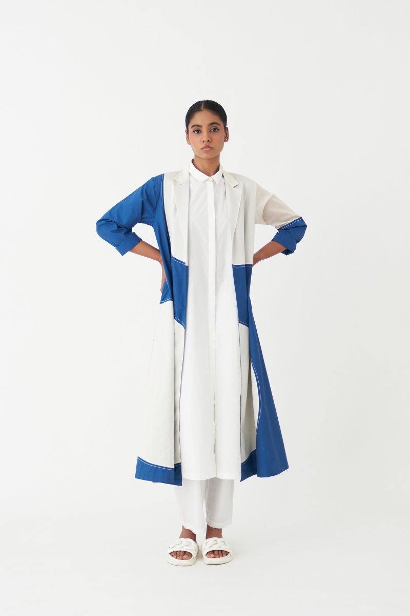 Moon Jacket Co-ord (Set of 3) - Electric Blue and Ivory - Three