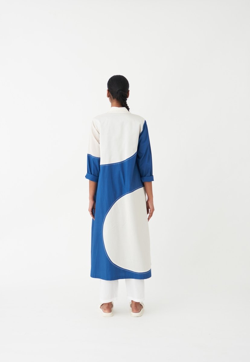 Moon Jacket - Electric Blue And Ivory - Three