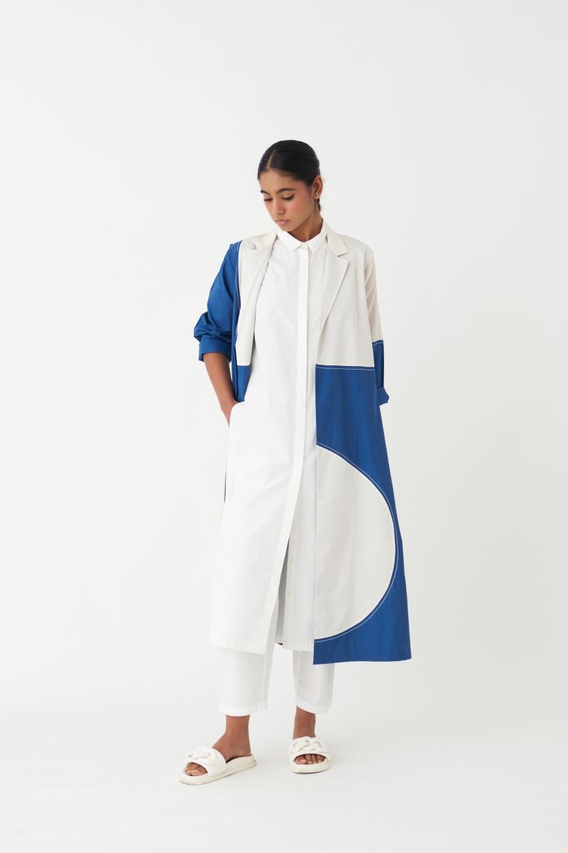 Moon Jacket - Electric Blue And Ivory - Three