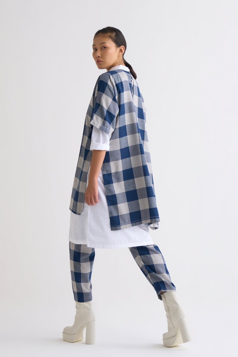 New Narrow Bottom - Navy Check - Three