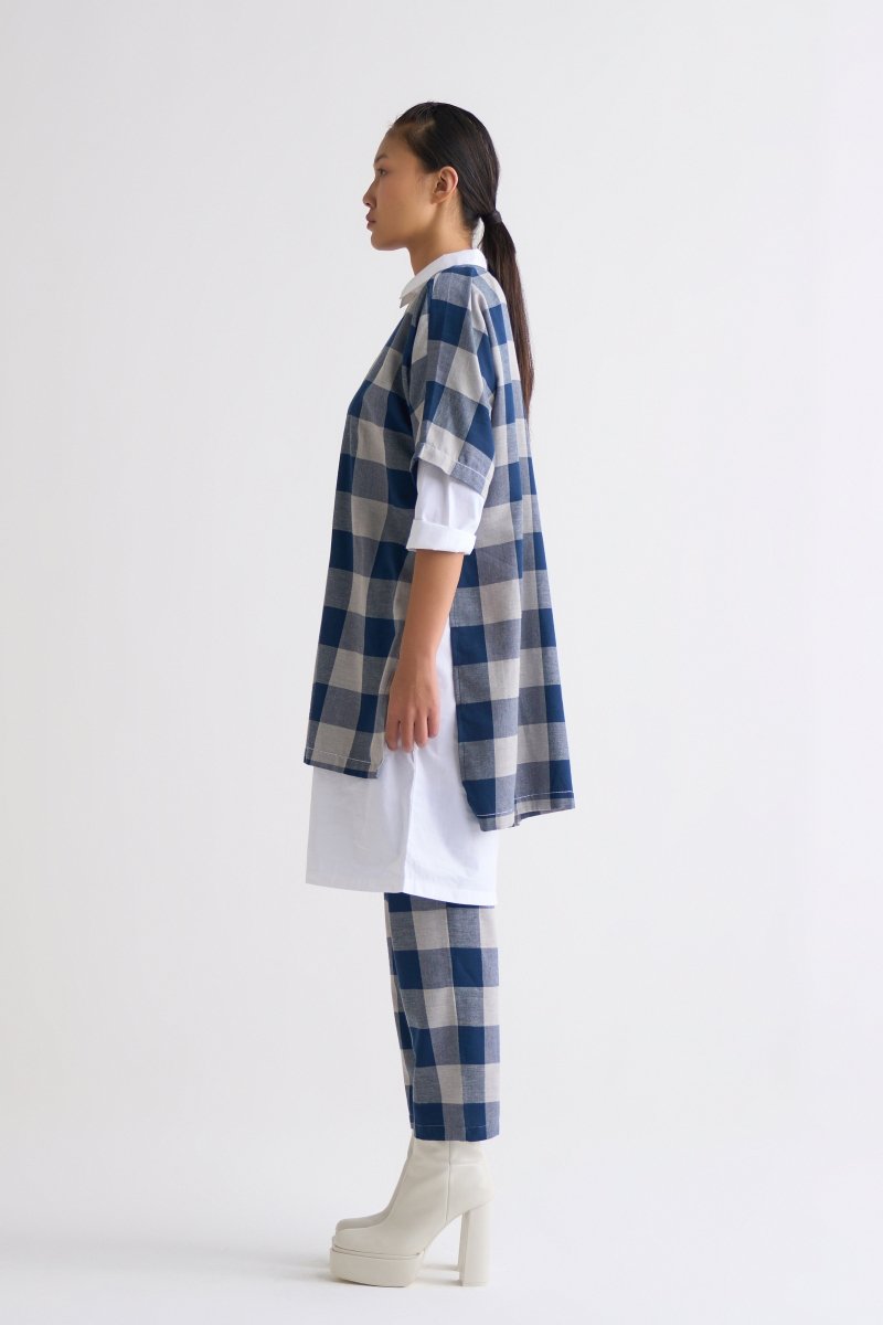 New Narrow Bottom - Navy Check - Three