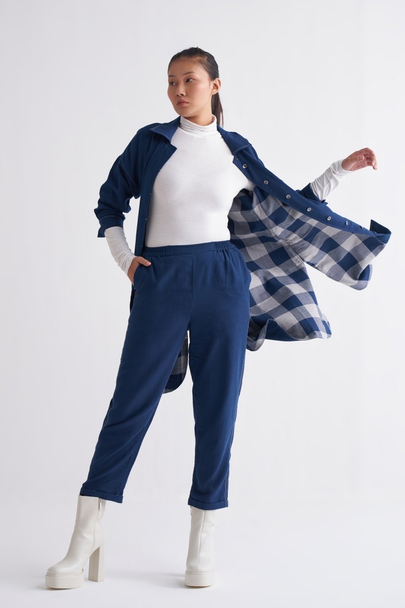 New Narrow Bottom - Solid Navy - Three