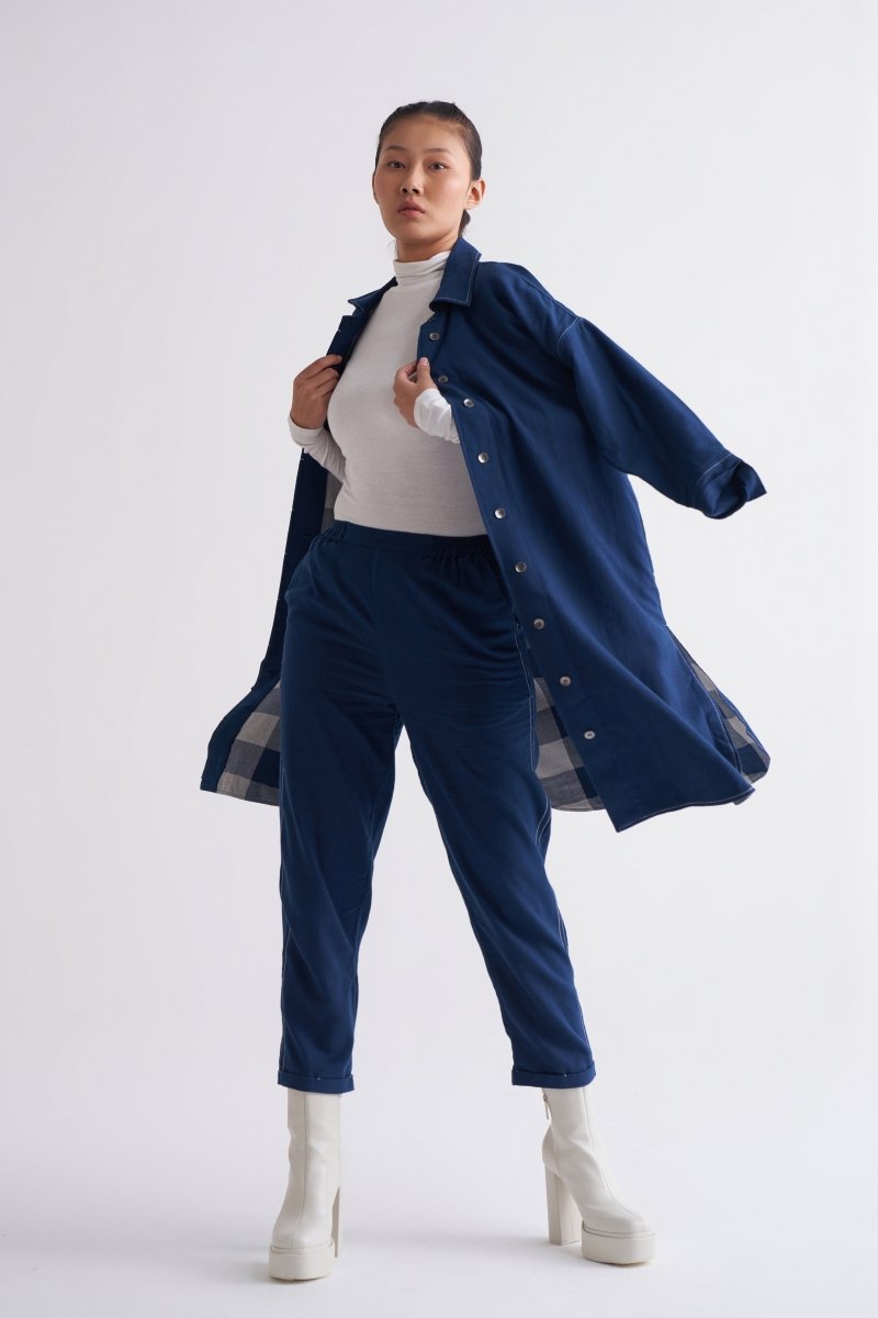 New Narrow Bottom - Solid Navy - Three