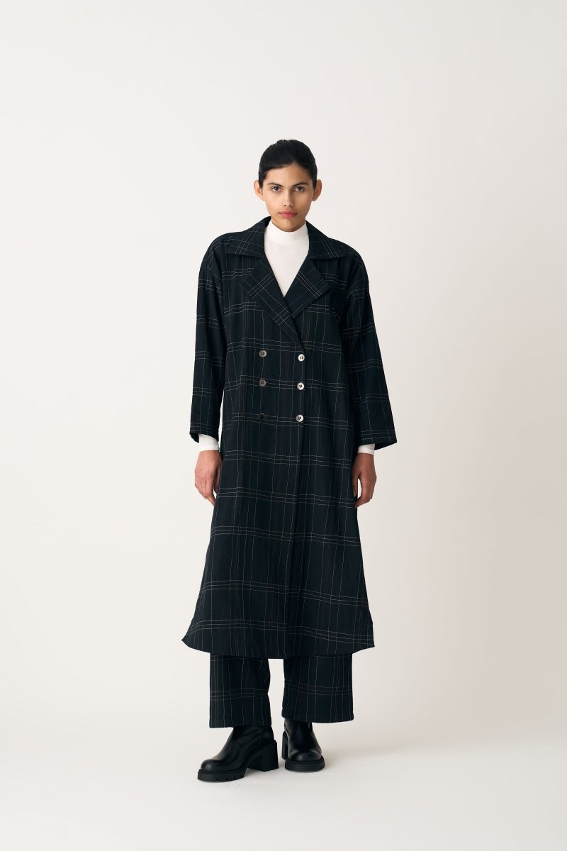 Overlap Kaftan - Black Check - Three